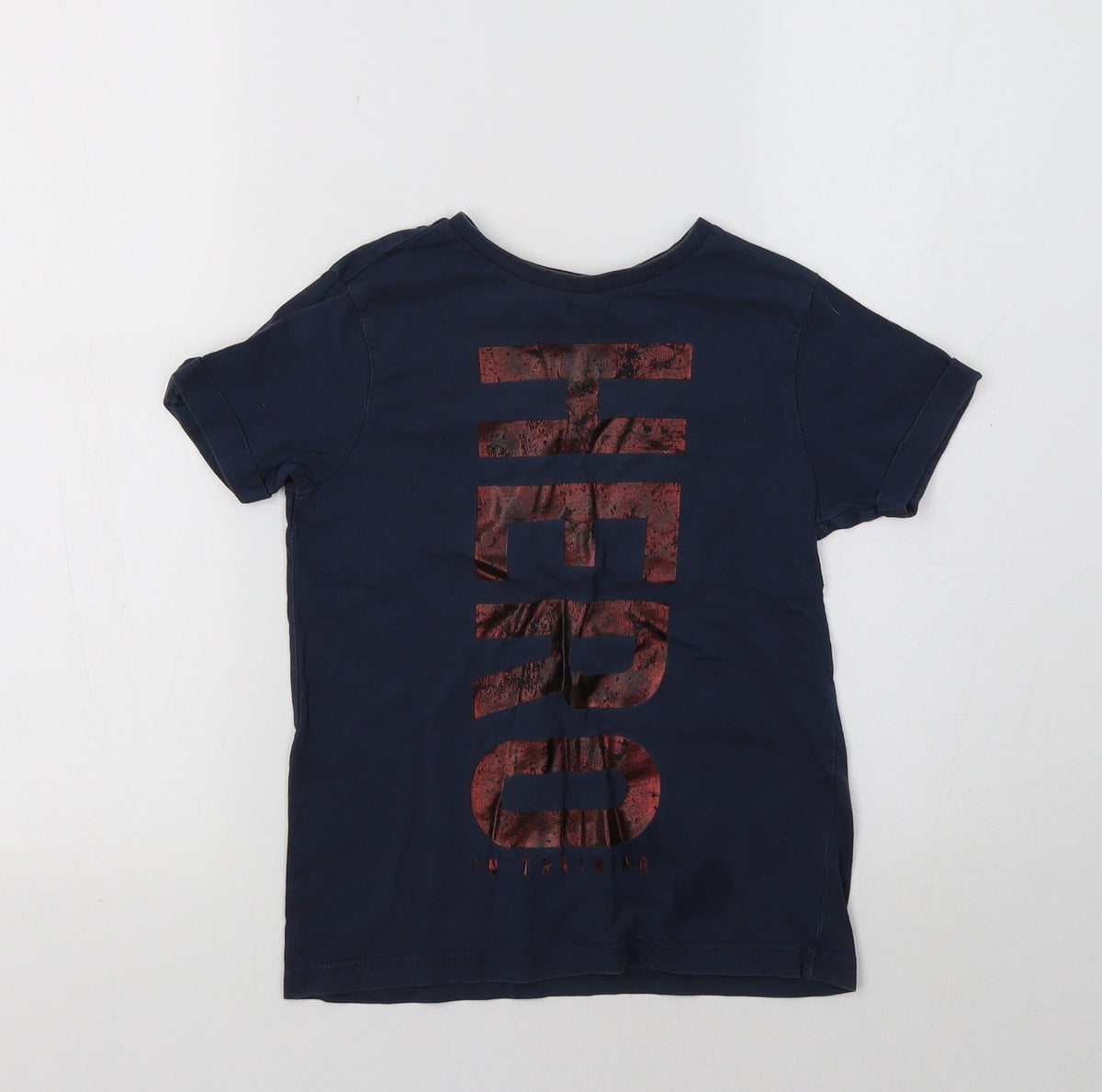 Additional front view of George boys’ blue basic t-shirt, size 6-7, years - hero