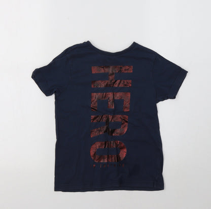 Additional front view of George boys’ blue basic t-shirt, size 6-7, years - hero