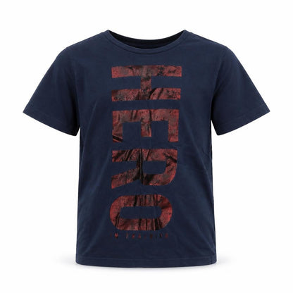 Front view of George boys’ blue basic t-shirt, size 6-7, years - hero