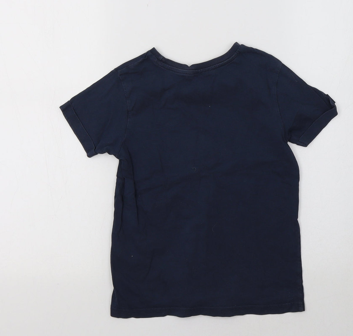 Back view of George boys’ blue basic t-shirt, size 6-7, years - hero