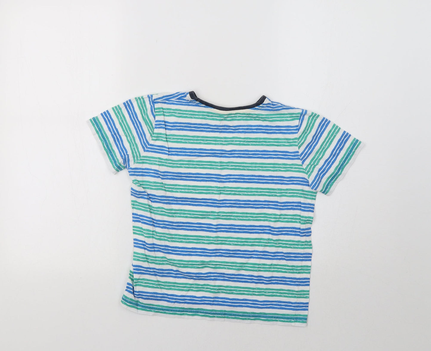Nutmeg Girls Green Striped  Basic T-Shirt Size 9-10 Years