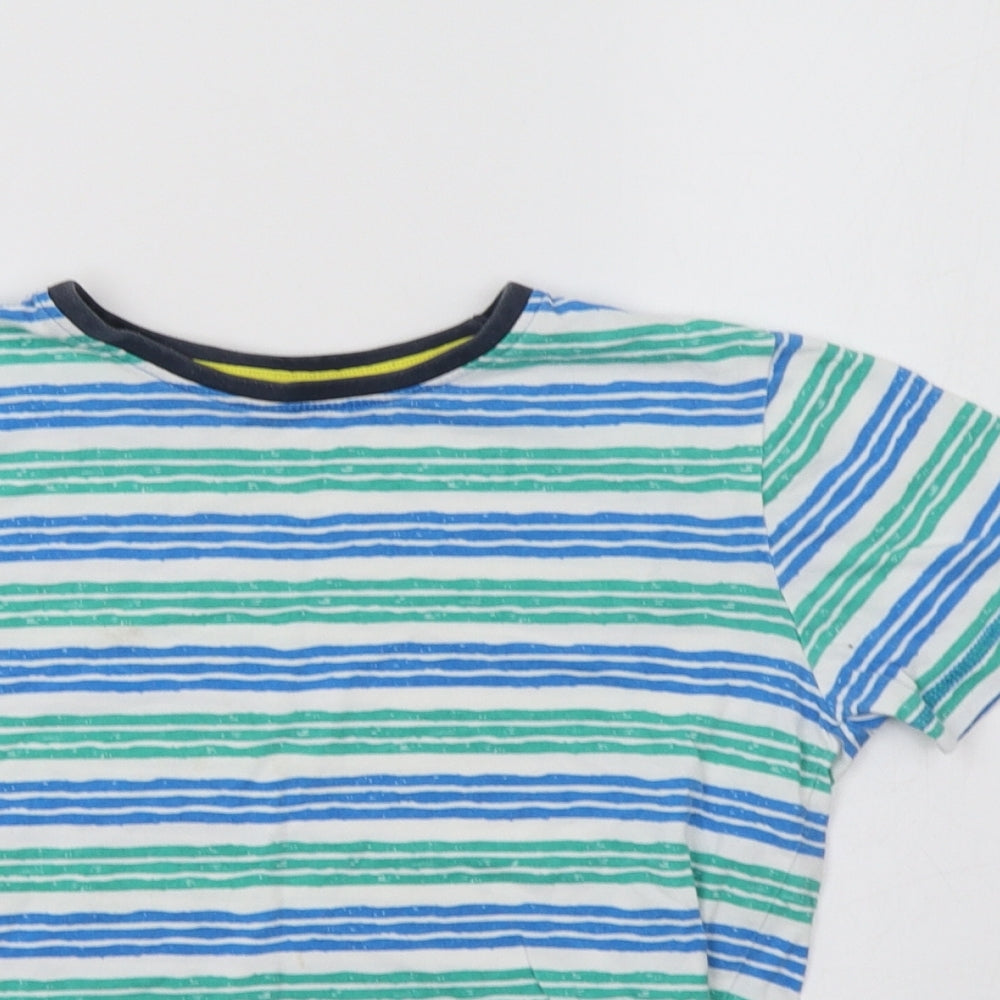 Nutmeg Girls Green Striped  Basic T-Shirt Size 9-10 Years