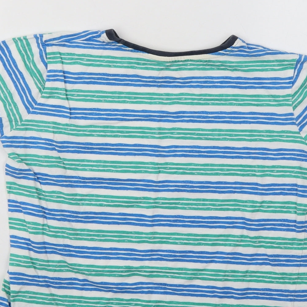 Nutmeg Girls Green Striped  Basic T-Shirt Size 9-10 Years