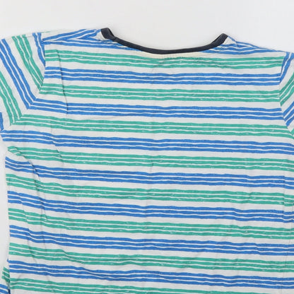 Nutmeg Girls Green Striped  Basic T-Shirt Size 9-10 Years