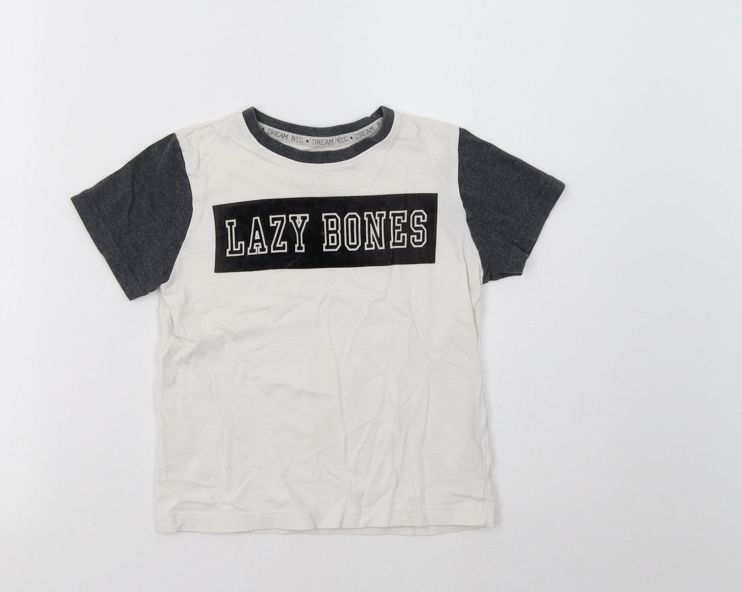 F&F Girls White   Basic T-Shirt Size 6-7 Years  - Lazy