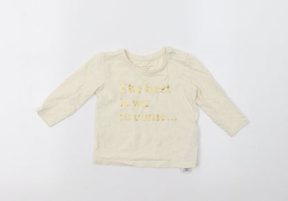 Additional front view of Primark Baby Ivory Basic T-Shirt, size 6-9, Months