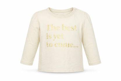 Front view of Primark Baby Ivory Basic T-Shirt, size 6-9, Months