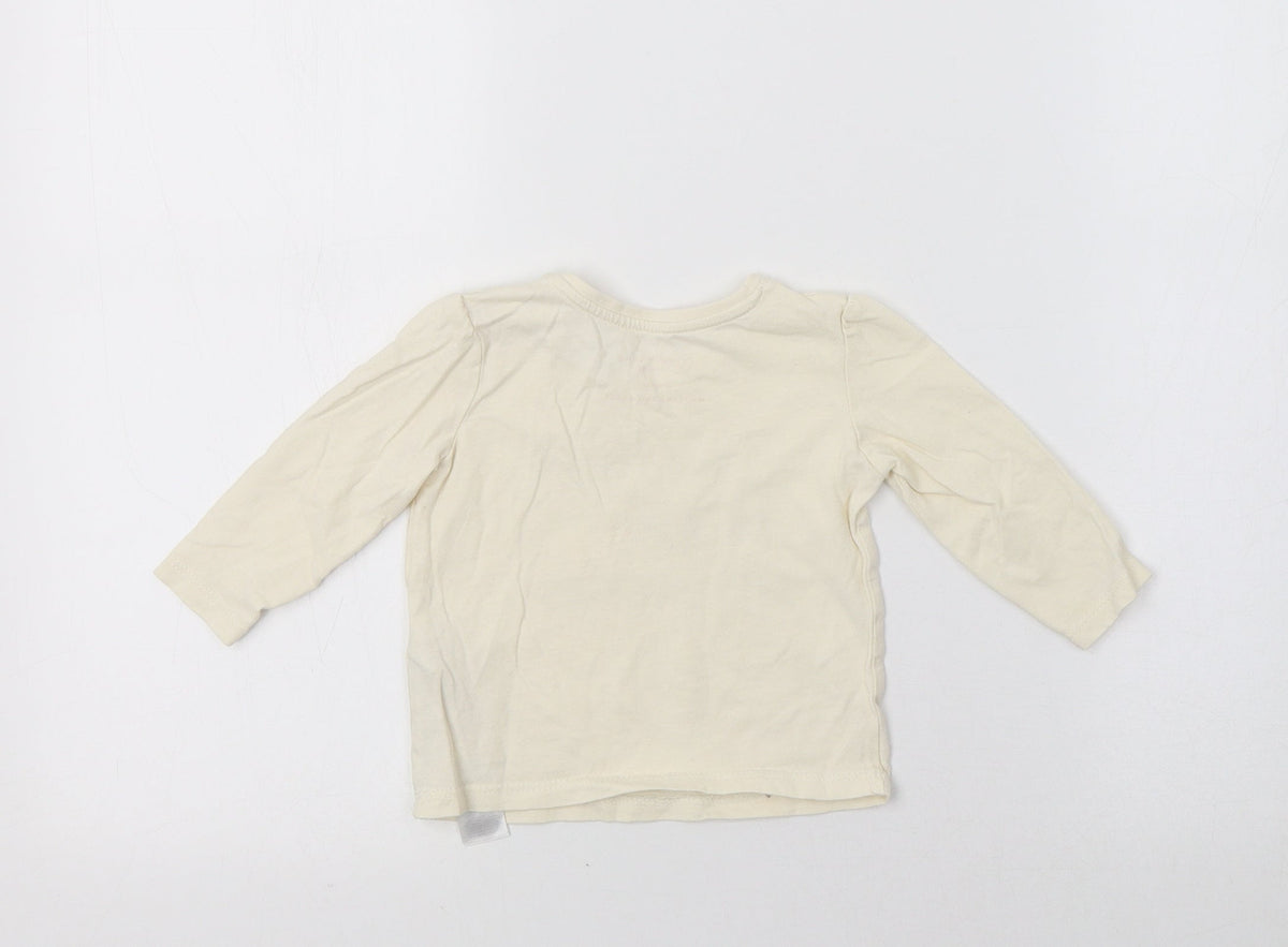 Back view of Primark Baby Ivory Basic T-Shirt, size 6-9, Months