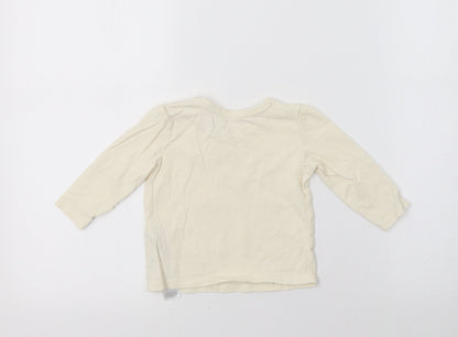 Back view of Primark Baby Ivory Basic T-Shirt, size 6-9, Months