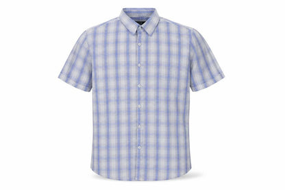 Mens UK Size XL Thomas Na Blue  Button-Up Short Sleeve Casual Shirt