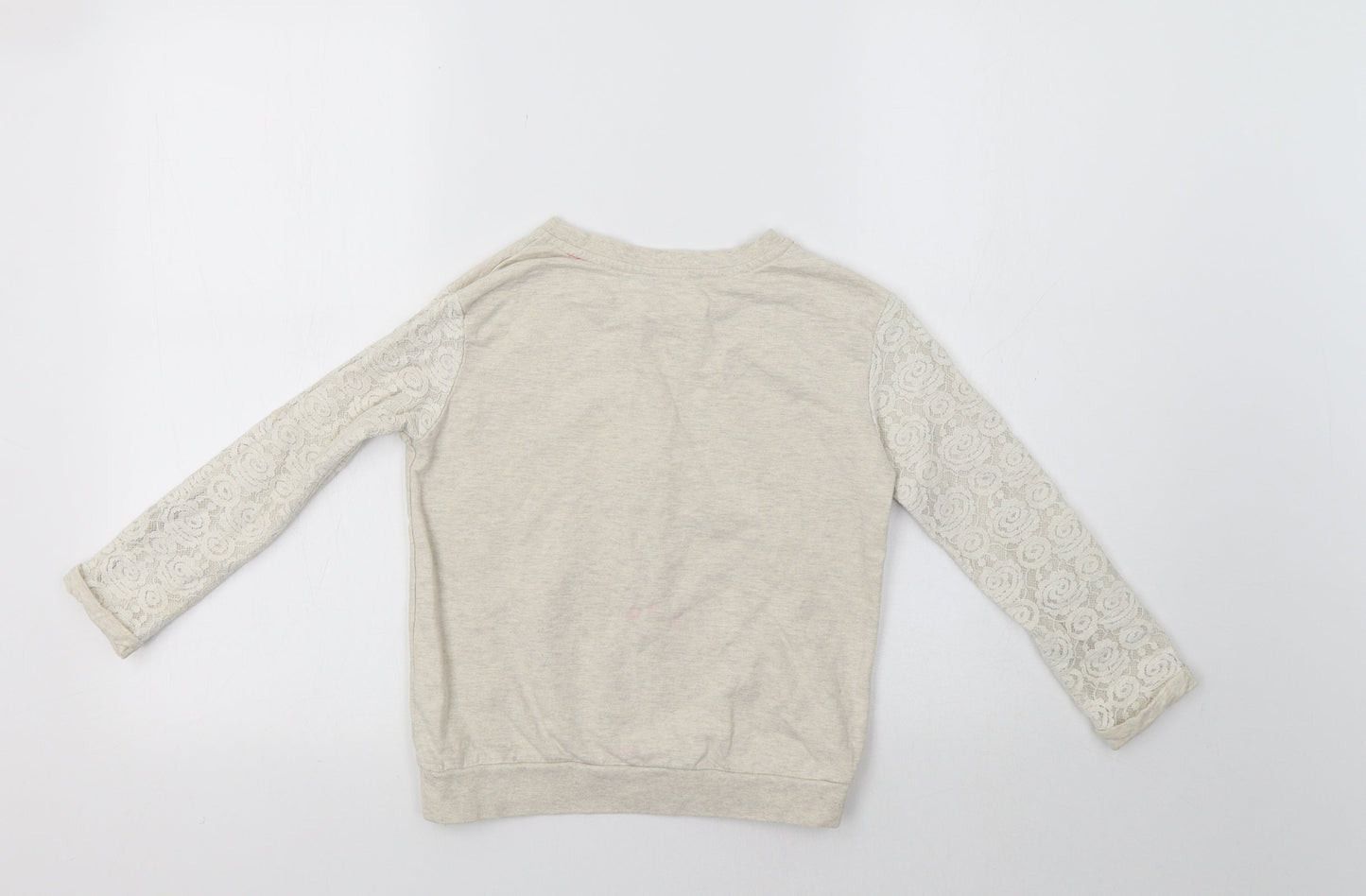 George Girls Beige   Pullover Sweatshirt Size 6-7 Years  - Lace Detail