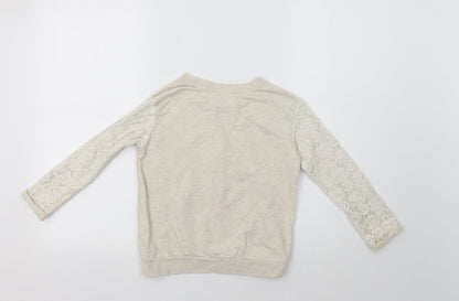 George Girls Beige   Pullover Sweatshirt Size 6-7 Years  - Lace Detail
