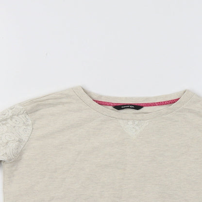 George Girls Beige   Pullover Sweatshirt Size 6-7 Years  - Lace Detail