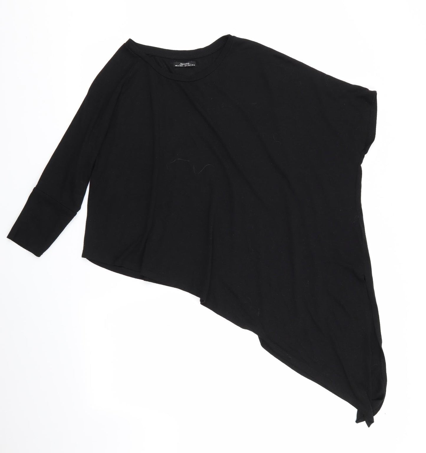 Berksha Womens Black   Pullover Jumper Size 6  - Diagonally Cut Hem 1 x short 1 x 3/4 sleeve