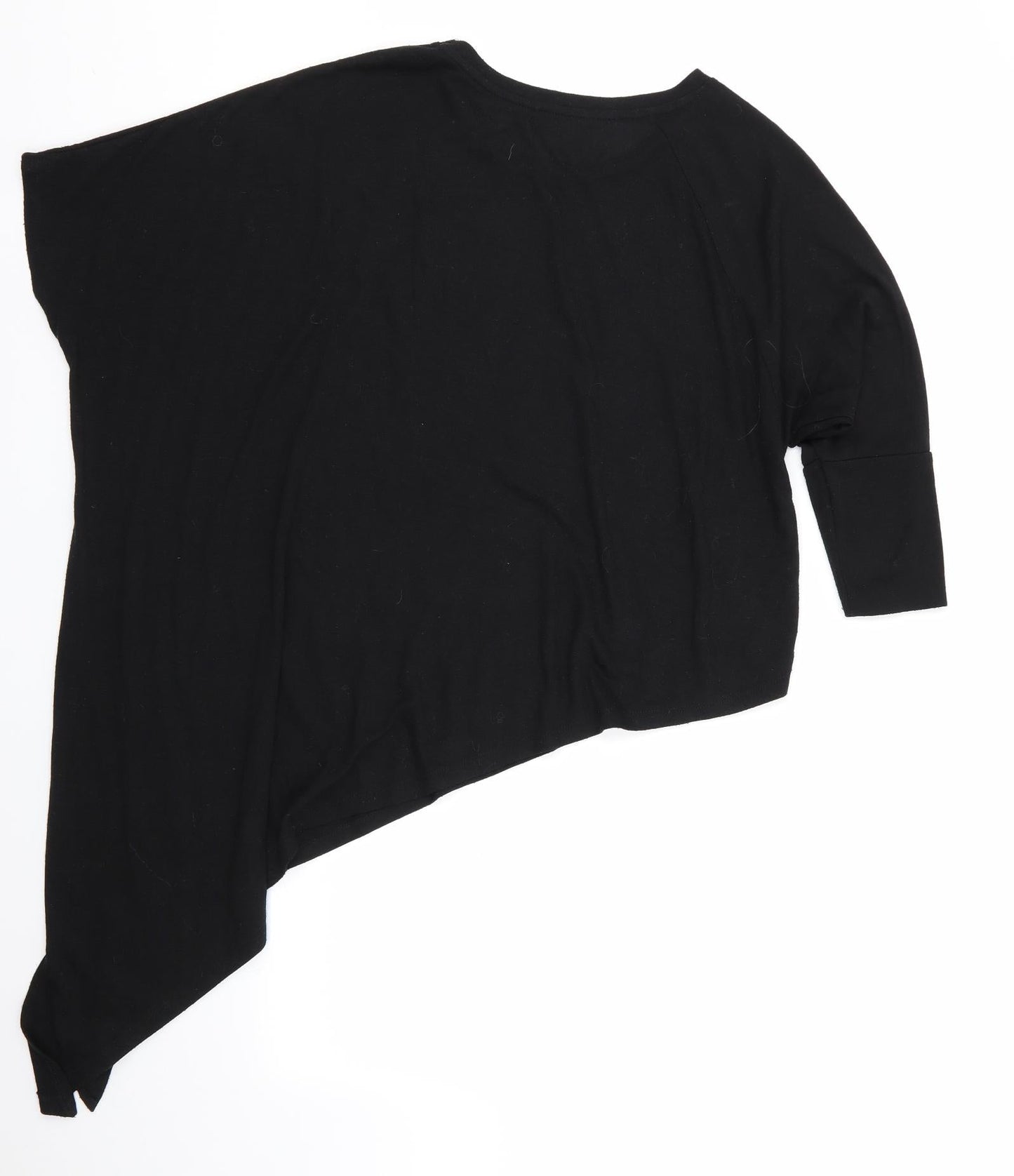 Berksha Womens Black   Pullover Jumper Size 6  - Diagonally Cut Hem 1 x short 1 x 3/4 sleeve