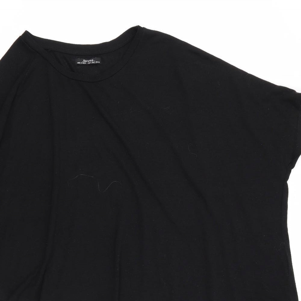 Berksha Womens Black   Pullover Jumper Size 6  - Diagonally Cut Hem 1 x short 1 x 3/4 sleeve