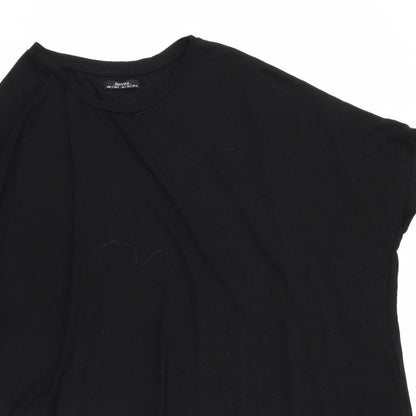 Berksha Womens Black   Pullover Jumper Size 6  - Diagonally Cut Hem 1 x short 1 x 3/4 sleeve