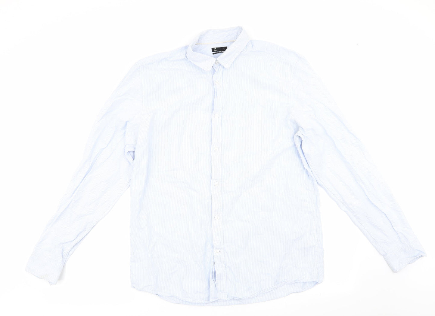 Mens UK Size L Cubas AS Blue  Button-Up Long Sleeve Casual Shirt