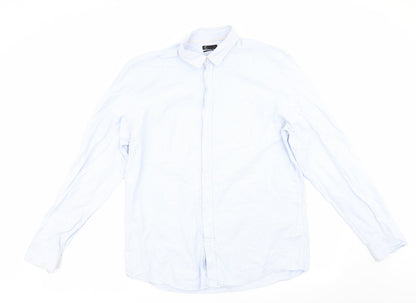 Mens UK Size L Cubas AS Blue  Button-Up Long Sleeve Casual Shirt