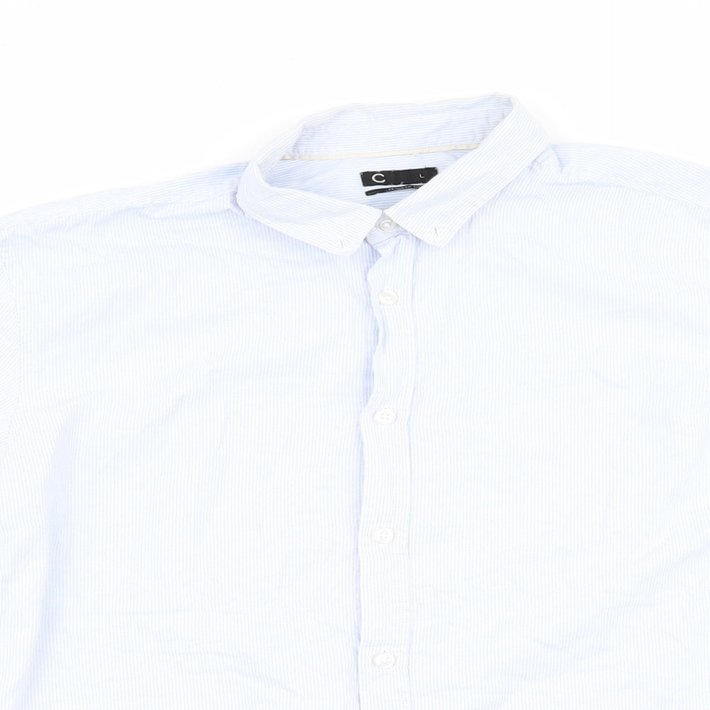 Mens UK Size L Cubas AS Blue  Button-Up Long Sleeve Casual Shirt