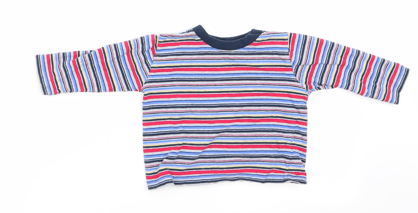 Mothercare Boys Red Striped  Basic Casual Size 9-12 Months  - Red White Blue Grey Stripe