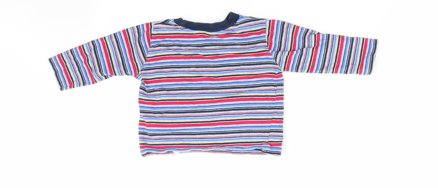 Mothercare Boys Red Striped  Basic Casual Size 9-12 Months  - Red White Blue Grey Stripe