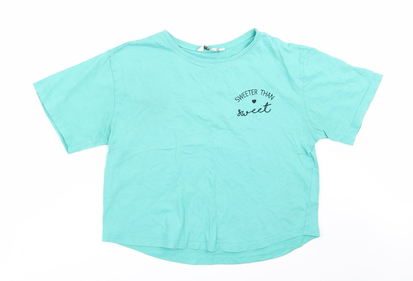 Miss Evie Girls Green Solid   Pyjama Top Size 13-14 Years  - Sweeter Than Sweet