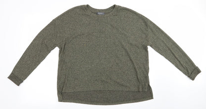 Primark Womens Green Striped  Pullover Jumper Size L  - Soft Feel Vertical Stripe