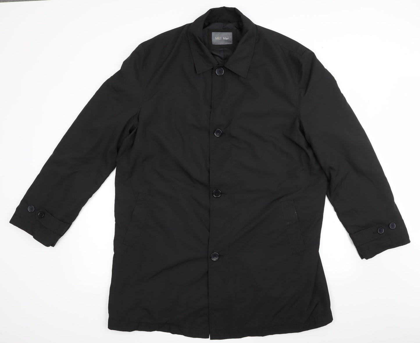 Mens UK Size  Marks and Spencer Black Overcoat