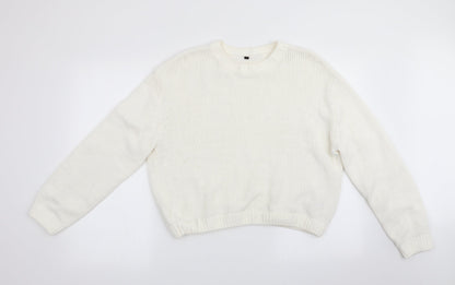 Womens UK Size M Preworn Ivory Pullover Jumper