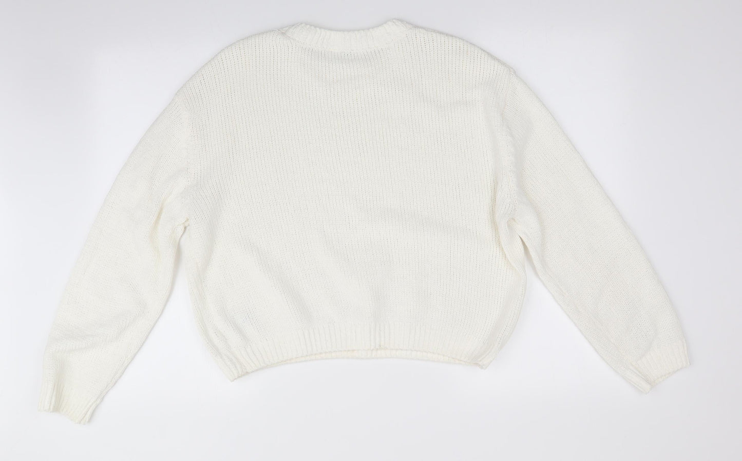 Womens UK Size M Preworn Ivory Pullover Jumper