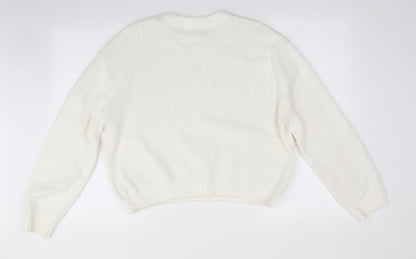 Womens UK Size M Preworn Ivory Pullover Jumper