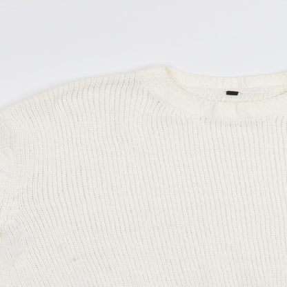 Womens UK Size M Preworn Ivory Pullover Jumper