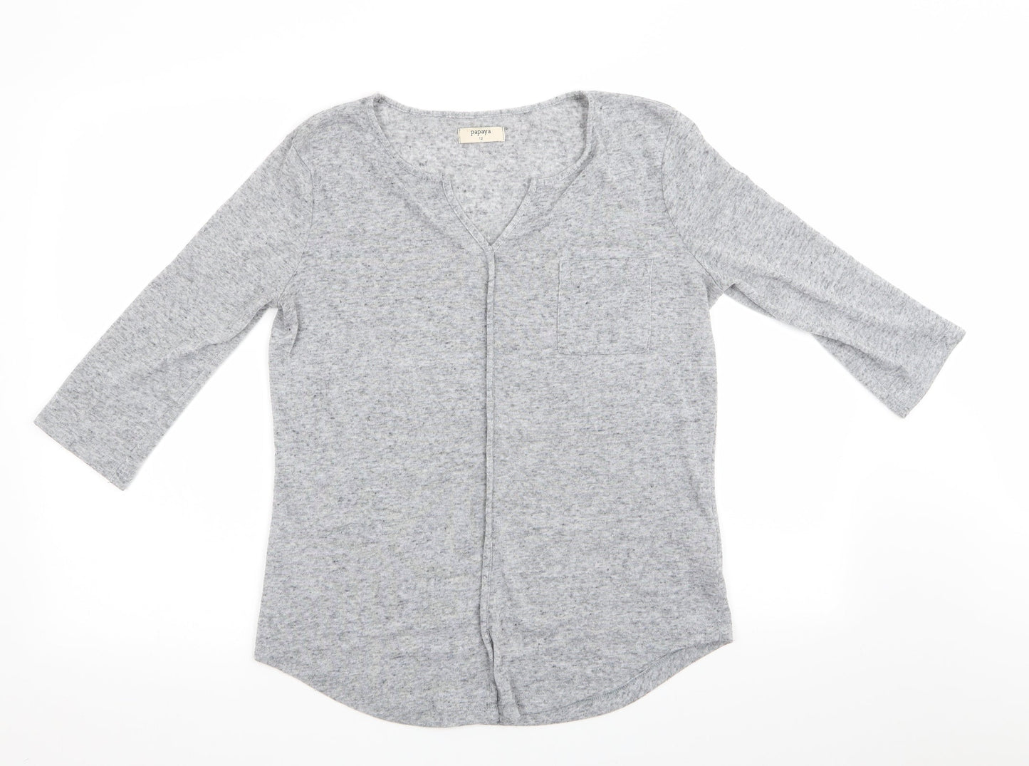 Womens UK Size 12 Papaya Grey Tunic Jumper