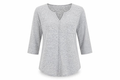 Front view of Papaya women’s grey tunic jumper, size UK 12, - front seam detail