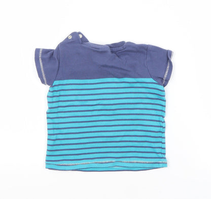 Mini Club Baby Blue Striped  Basic T-Shirt Size 12-18 Months
