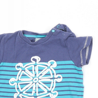 Mini Club Baby Blue Striped  Basic T-Shirt Size 12-18 Months