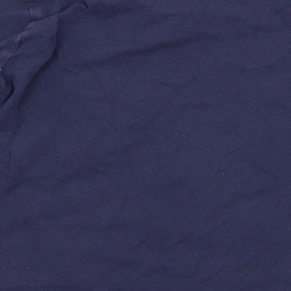 Brand and care label for Preworn boys’ blue basic t-shirt