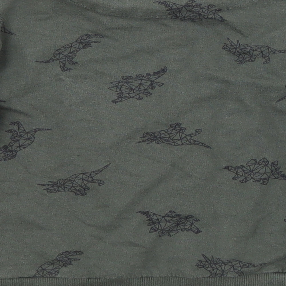 URBAN RASCALS Boys Green Animal Print  Pullover Sweatshirt Size 5-6 Years