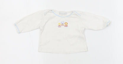 Additional front view of Magnolia Baby White Basic T-Shirt, size 0-3, Months