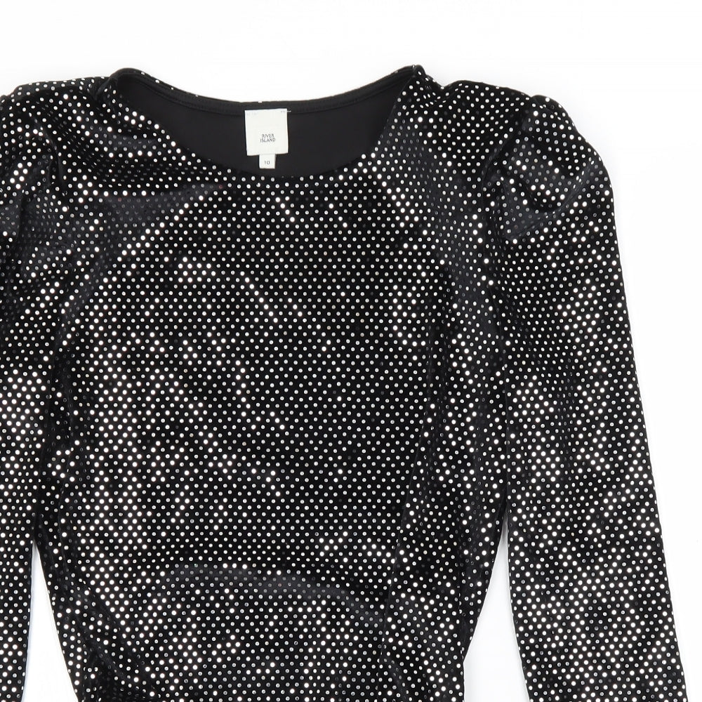 River Island Womens Black   Unitard One-Piece Size 10