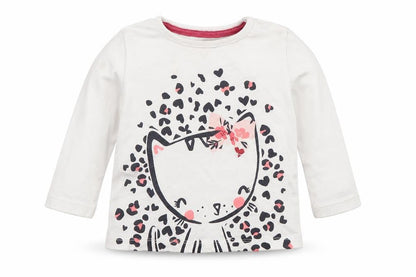 Front view of LULLABY girls’ white basic t-shirt, size 6-9, months