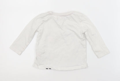 Back view of LULLABY girls’ white basic t-shirt, size 6-9, months