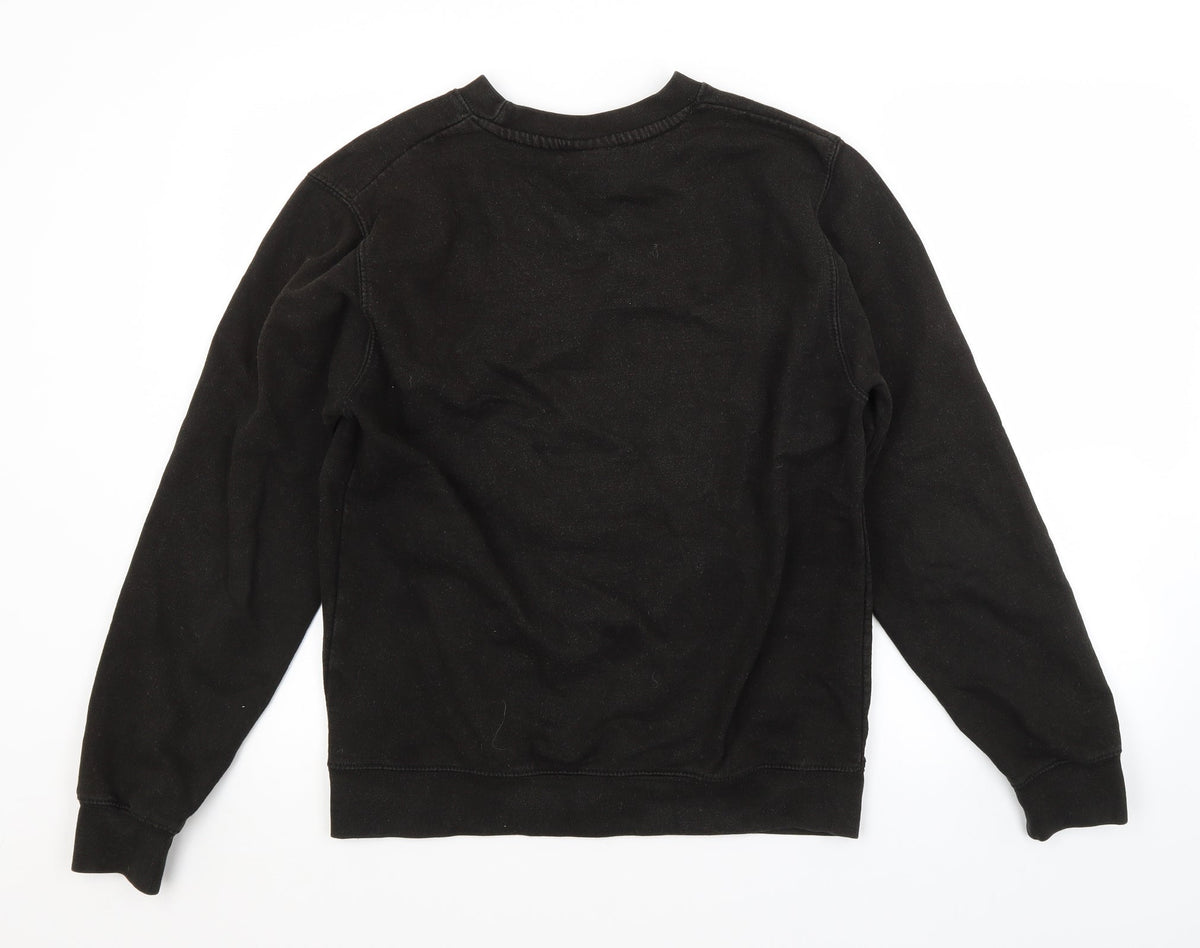 Back view of RMDY men’s black pullover sweatshirt