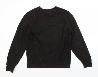 Back view of RMDY men’s black pullover sweatshirt