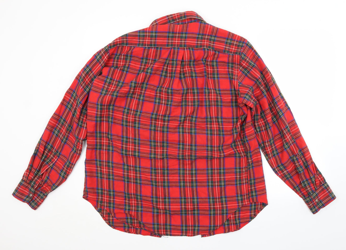 Mens UK Size  Preworn Red  Button-Up Long Sleeve Casual Shirt