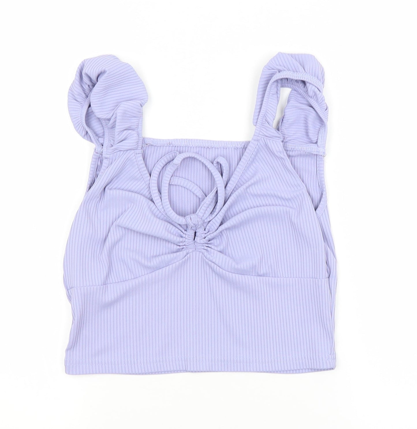 Womens UK Size L Preworn Purple Cropped Blouse