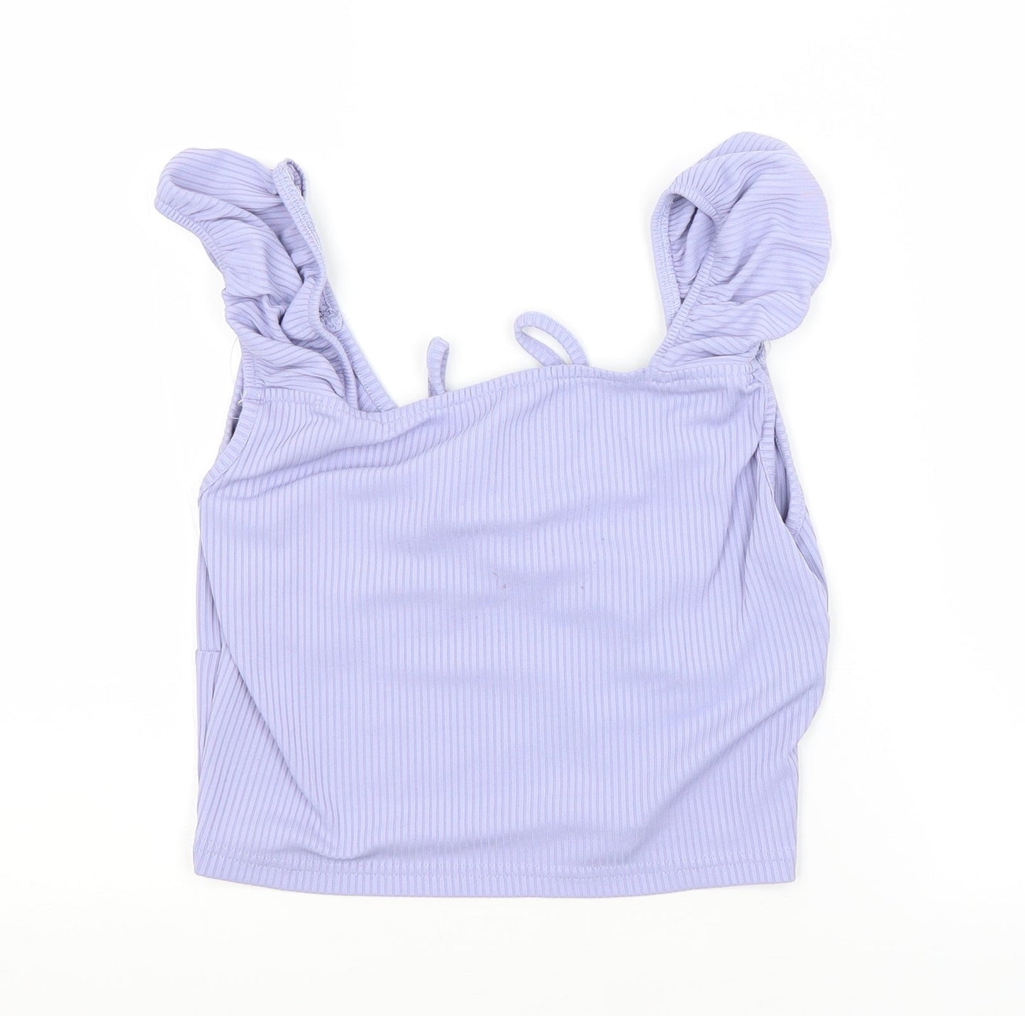 Womens UK Size L Preworn Purple Cropped Blouse