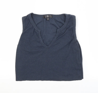 Womens UK Size 12 Missguided Blue Cropped Tank