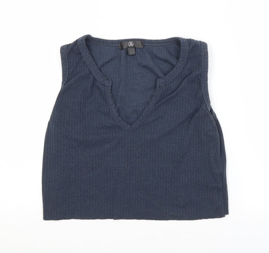 Womens UK Size 12 Missguided Blue Cropped Tank